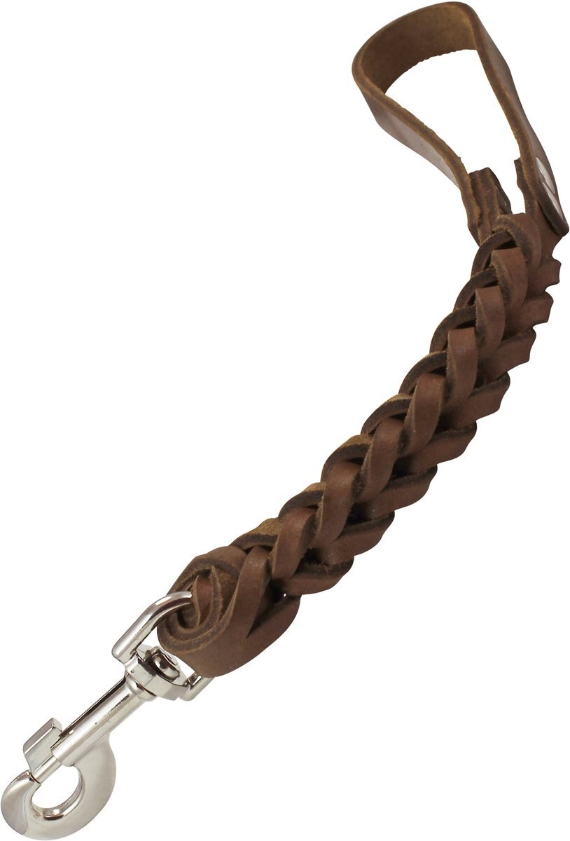 Dogs My Love Braided Leather Short Dog Leash