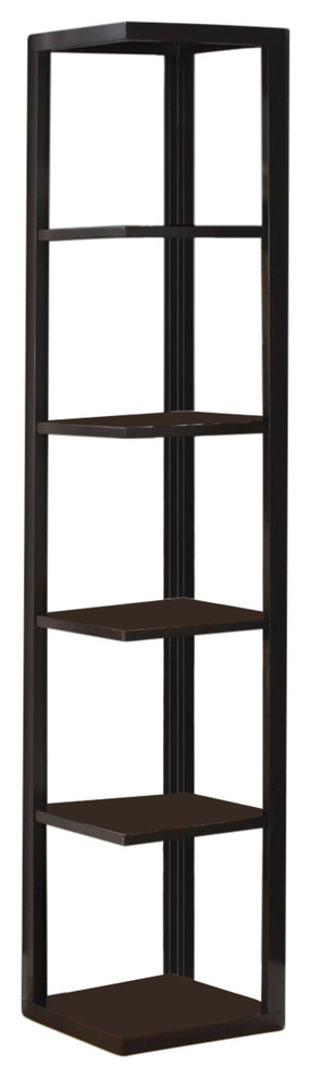 Damian 5 Tier Corner Bookcase  Espresso   Transitional   Bookcases   by Pilaster Designs  Houzz