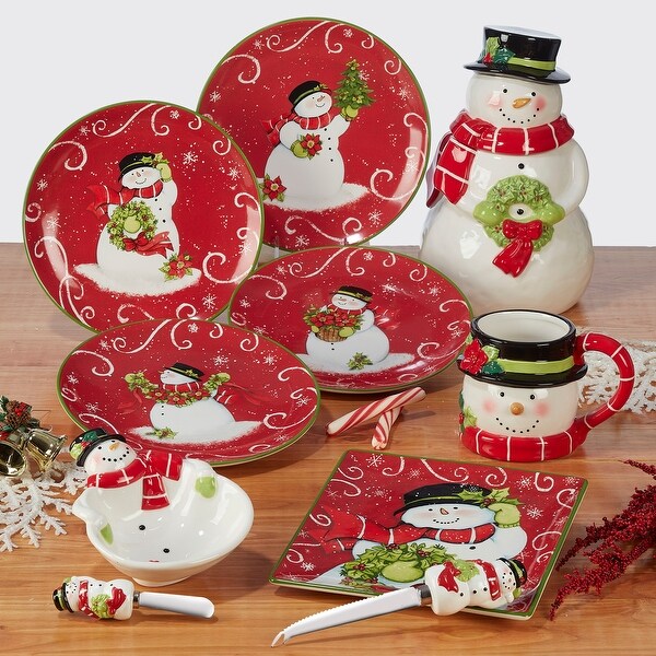 Certified International Holiday Magic Snowman 14 x 10 Rectangular Serving Platter