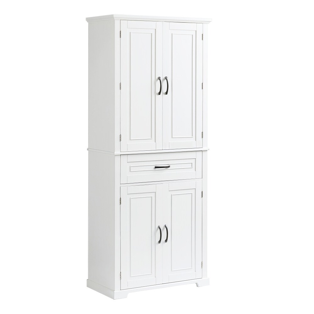 72.2'' H Bathroom Storage Cabinet with Doors and Drawer  Multiple Storage Space  Adjustable Shelf   72.2'' H