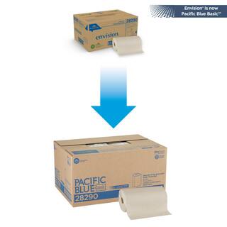 Pacific Blue Basic Brown 2-Ply Paper Towel Roll (250-Sheets per Roll 12-Rolls per Pack) GPC28290