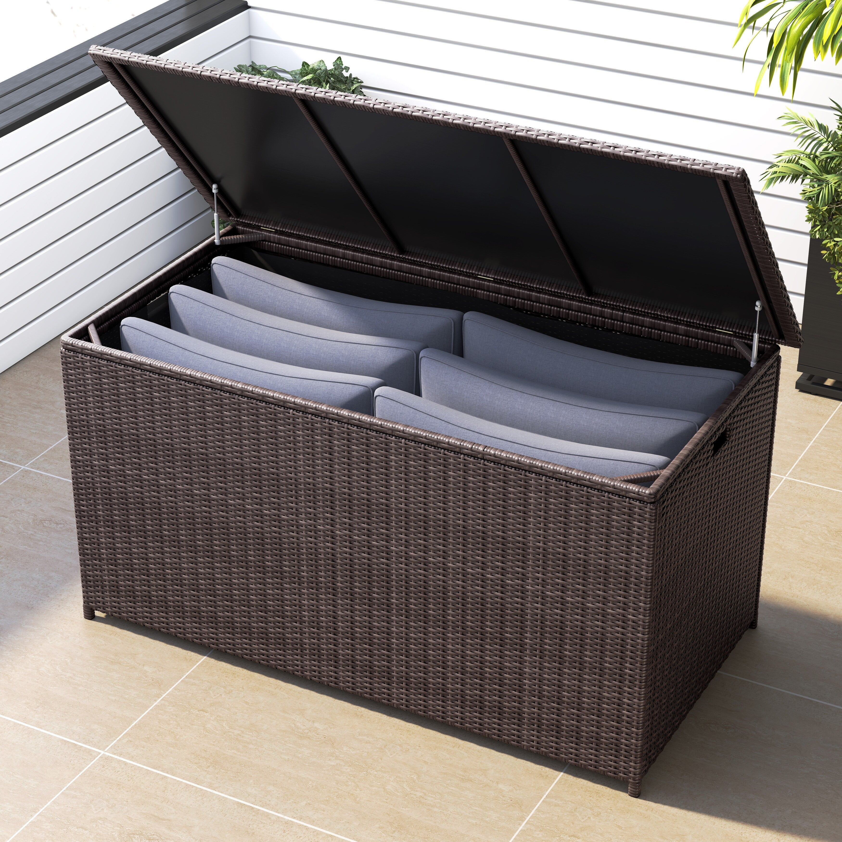 Corvus  Lattice 202 Gallons Outdoor Cushion Storage Box Grey