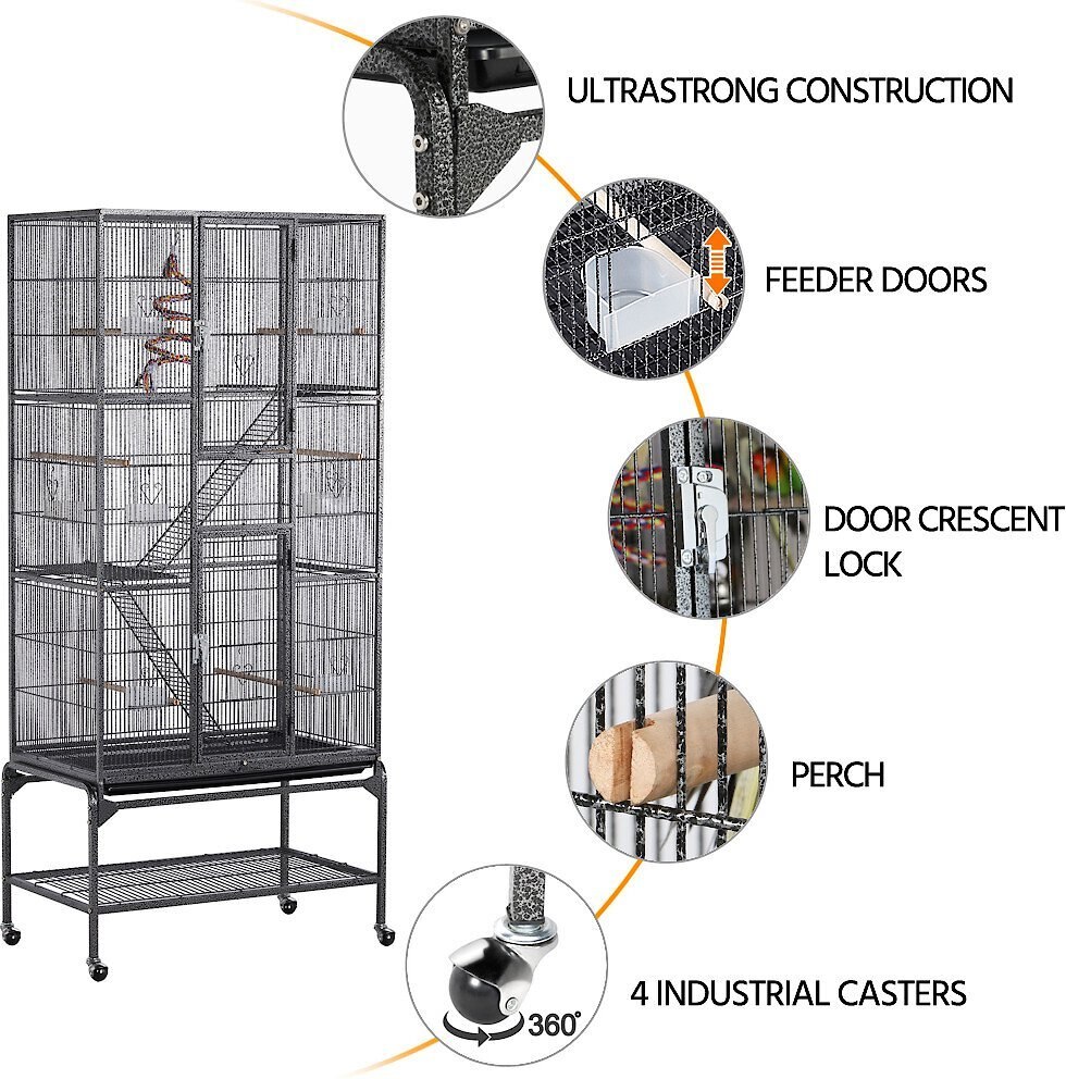 Yaheetech 69-in Parrot Cage with Detachable Stand