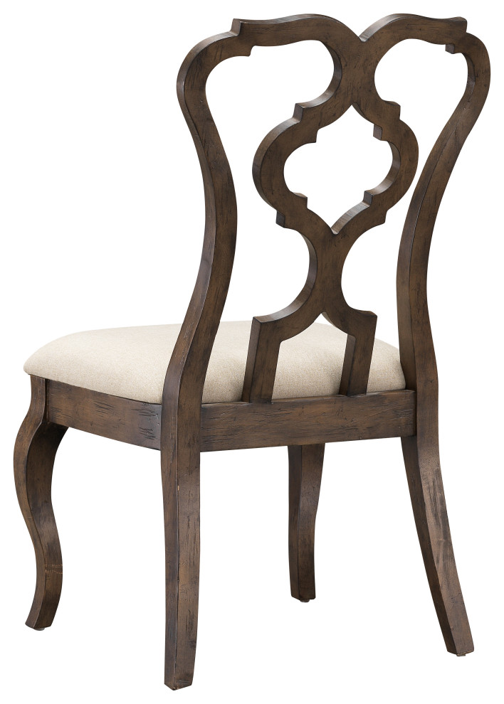 Chateau Brown Upholstered Dining Side Chairs  Set of 2   Mediterranean   Dining Chairs   by Coast to Coast Imports  LLC  Houzz