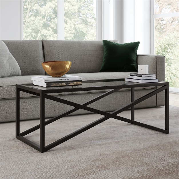 Metal Cross Coffee Table In Black Henn amp hart