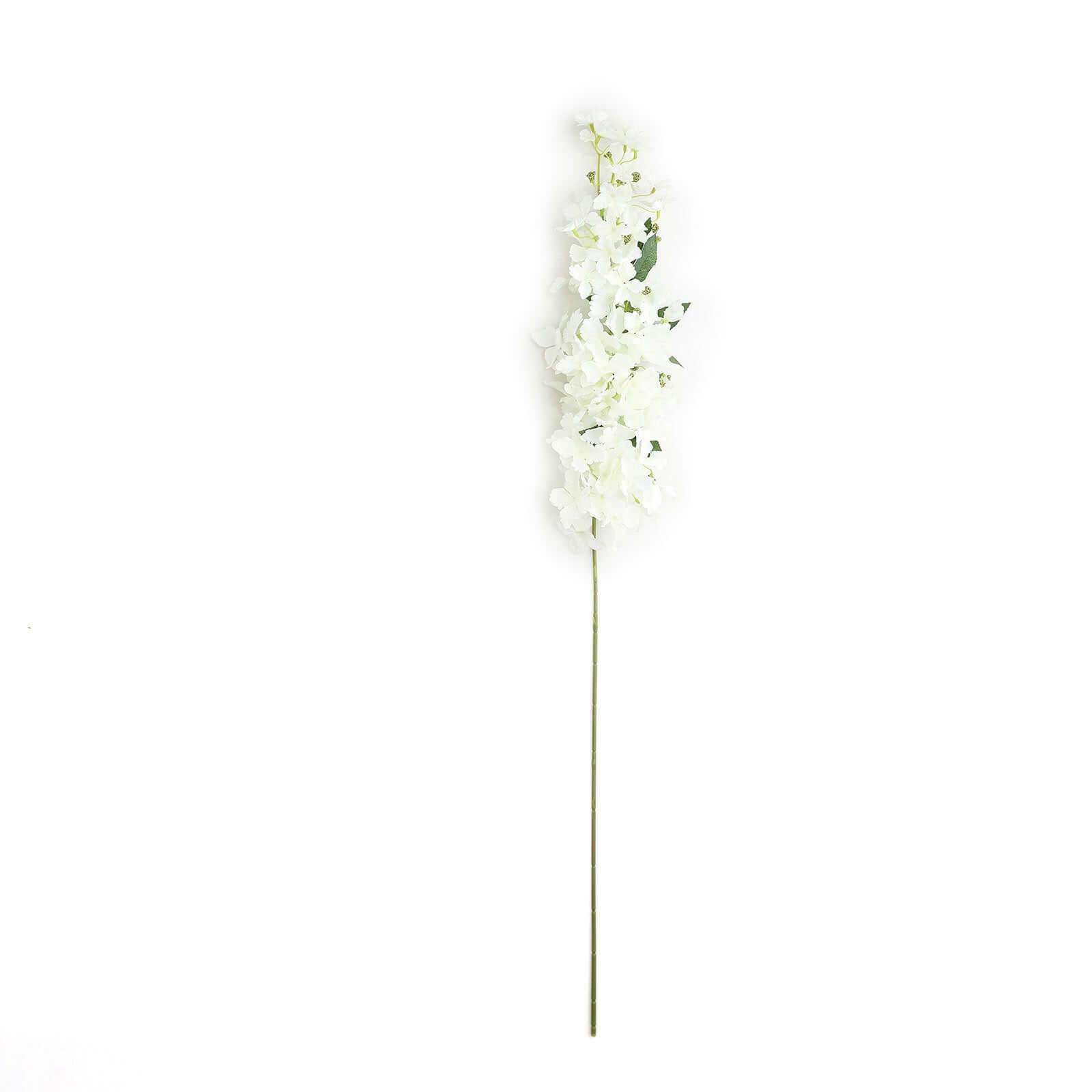 4 Stems White Artificial Silk Hydrangea Flower Branches 41