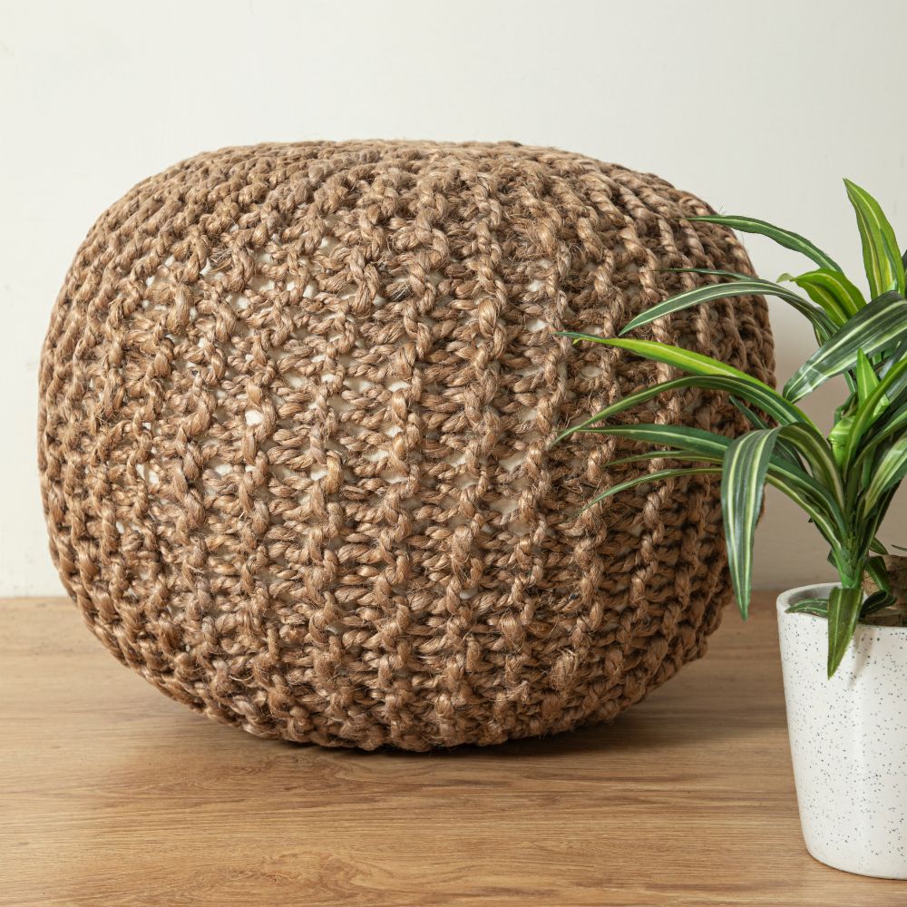 Handmade Jute Pouf Pouf Morocco Jute Dori