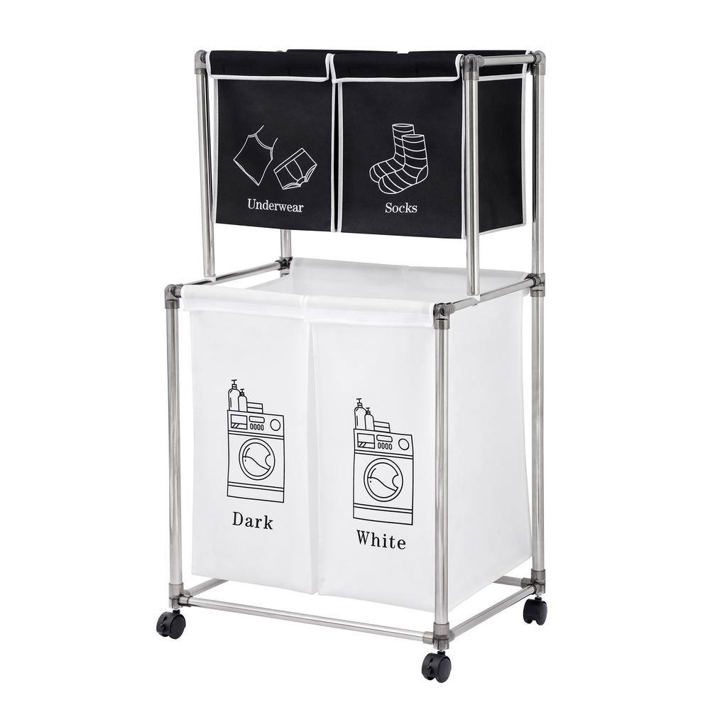 Tileon Laundry Hamper 2-Tier Laundry Sorter with 4-Removable Bags for Organizing Clothes AYBSZHD2515