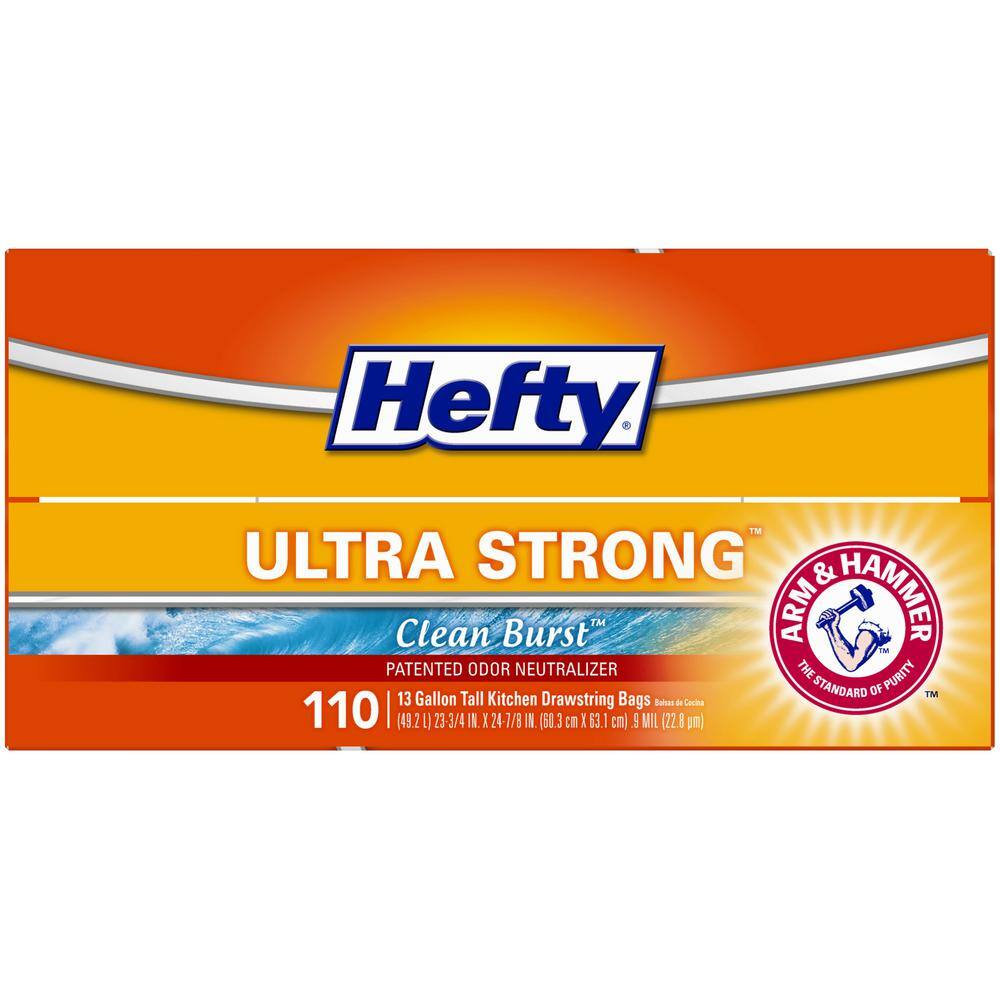 Hefty Ultra Strong 13 Gal. Clean Burst Tall Kitchen Trash Bags (110-Count) 00E8840600AA