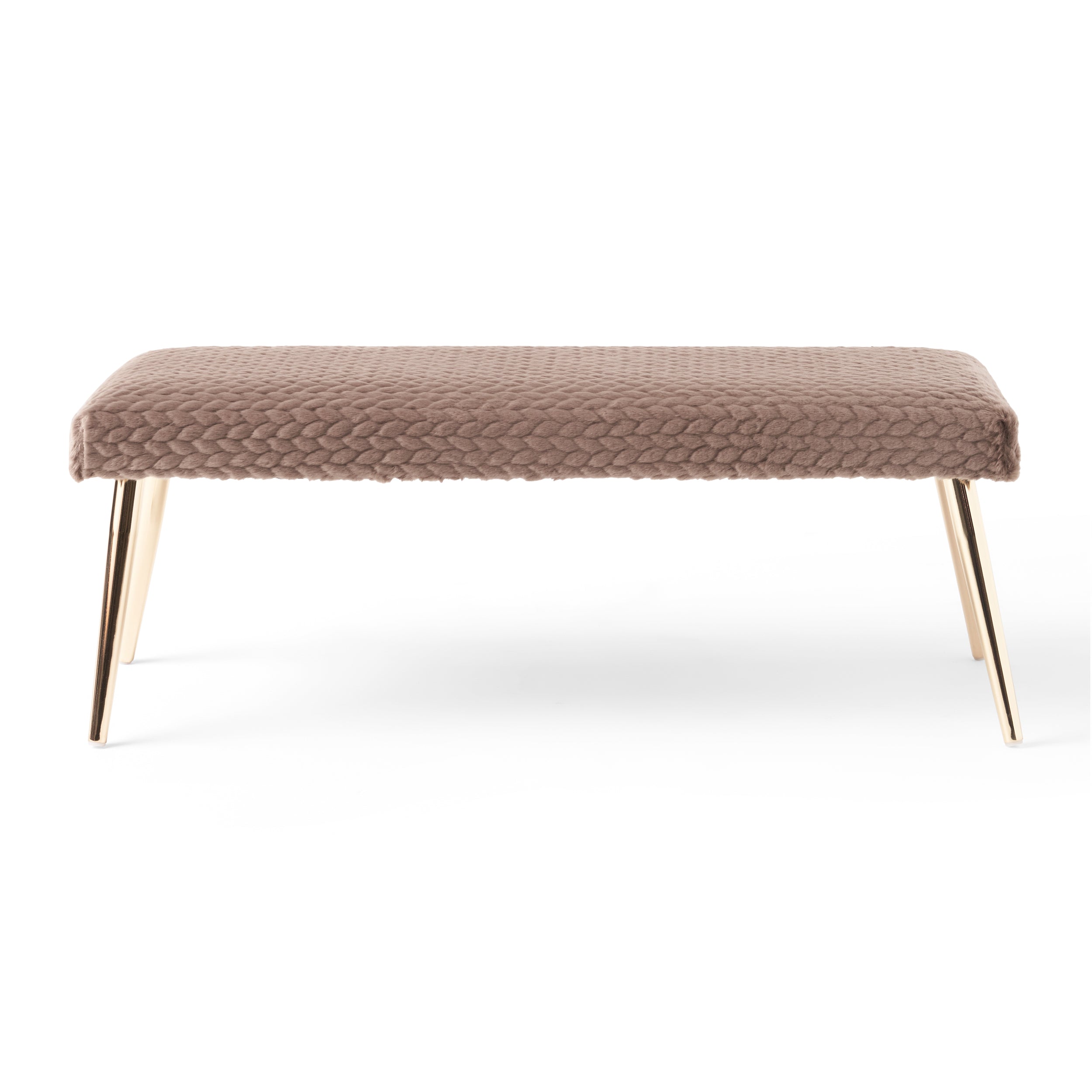 Indira Patterned Faux Fur Bench