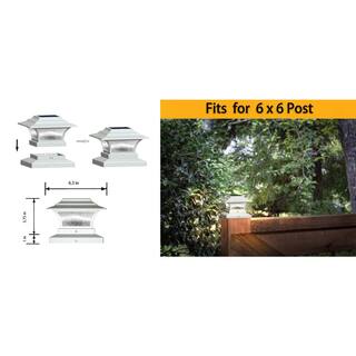 Hampton Bay Post Cap 10 Lumens White Solar Integrated LED Outdoor Spotlight (2-Pack) 47577WT-2PK