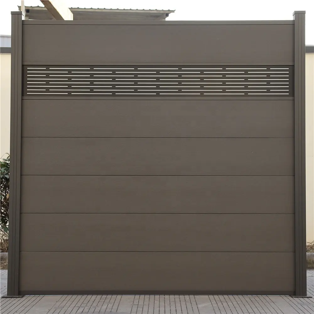 Popular Waterproof Fireproof Wood Plastic Composite Environmental Material Outdoor wall barrier WPC Fence for Garden