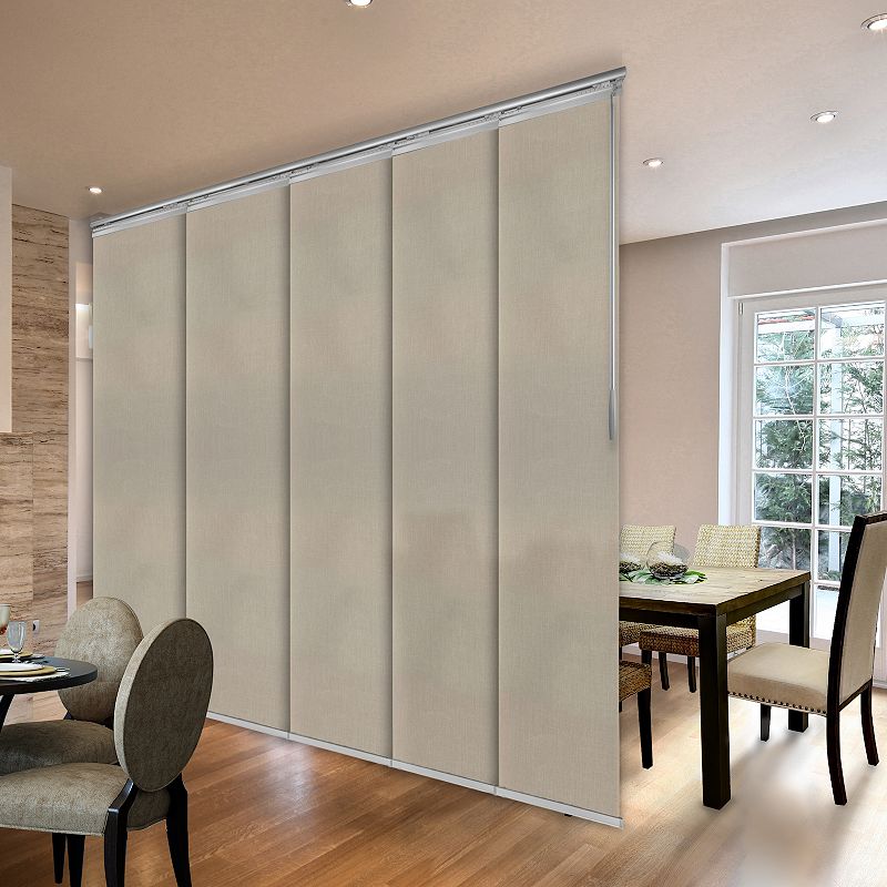 Rod Desyne Cornsilk 5-Panel Single Rail Panel Track Room Extendable Divider