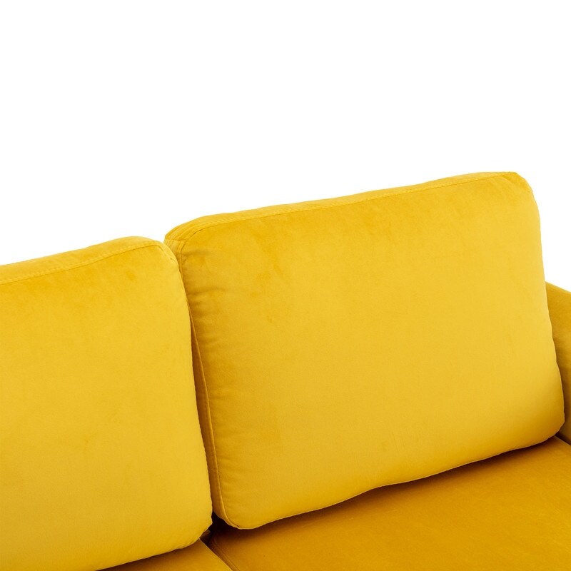 72.4'' L Shaped Sectional Sofa Sleeper Sofa With Storage Chaise Yellow