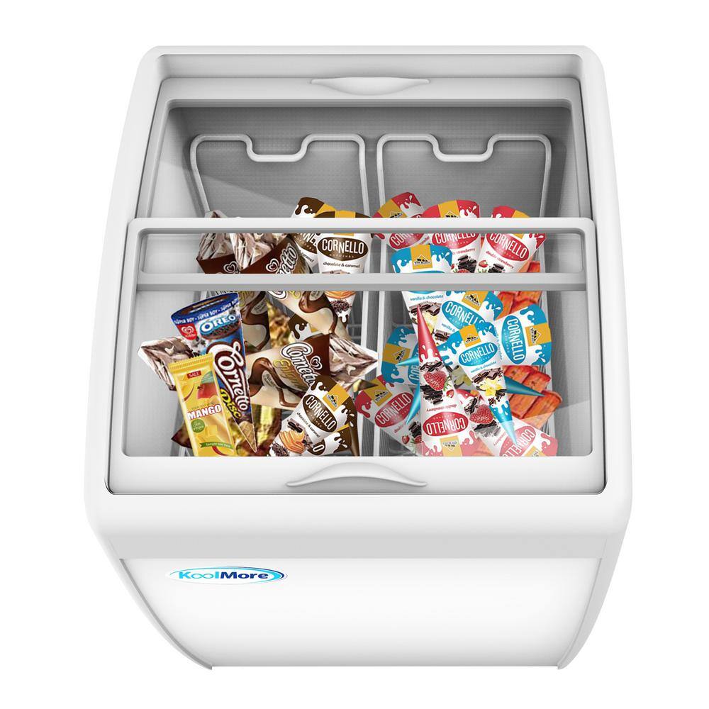 Koolmore 5.7 cu. ft. Manual Defrost Commercial Chest Freezer Ice Cream Display in White KICF-26