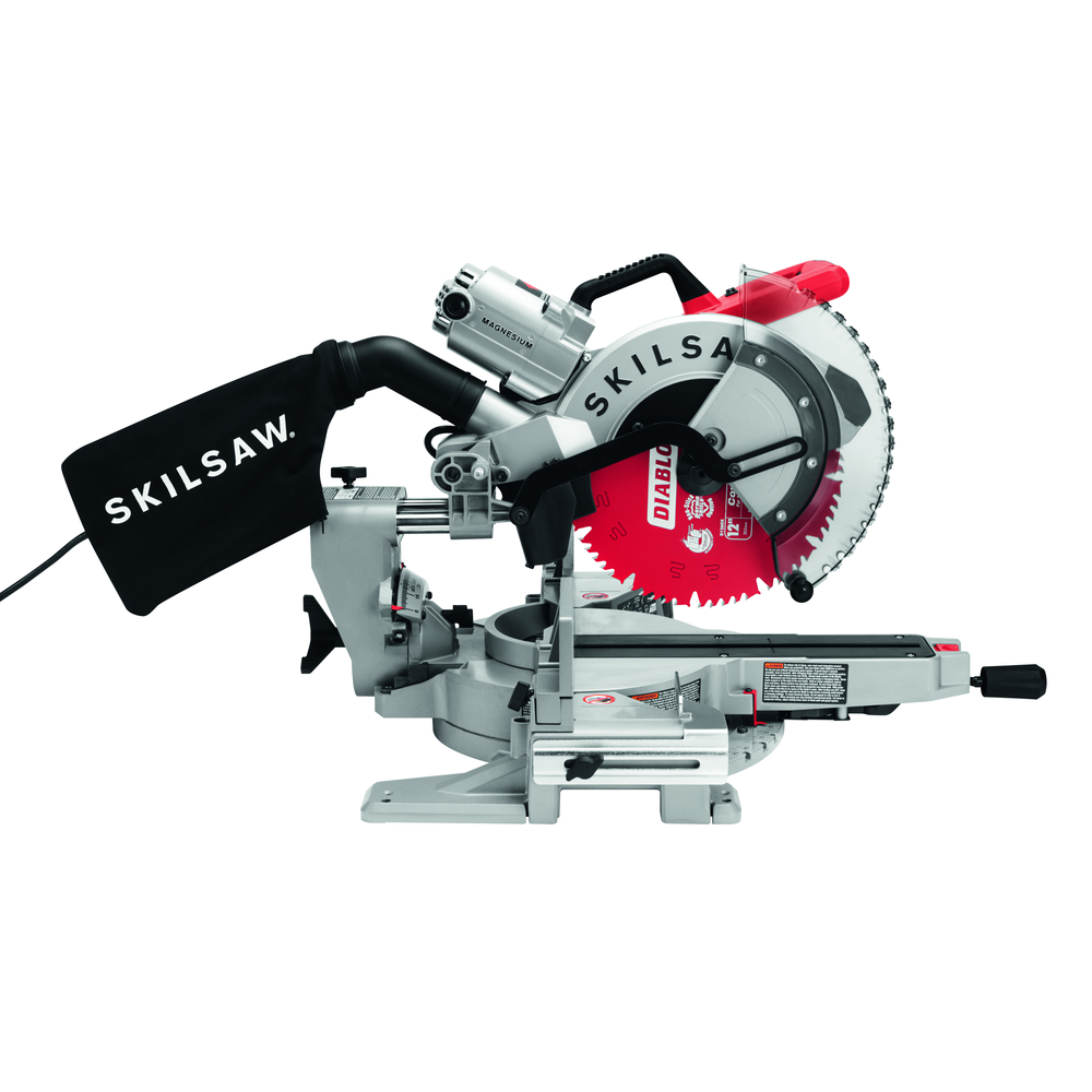 Skil 12 Worm Drive Dual Bevel Sliding Miter Saw with 3 Diablo Blades