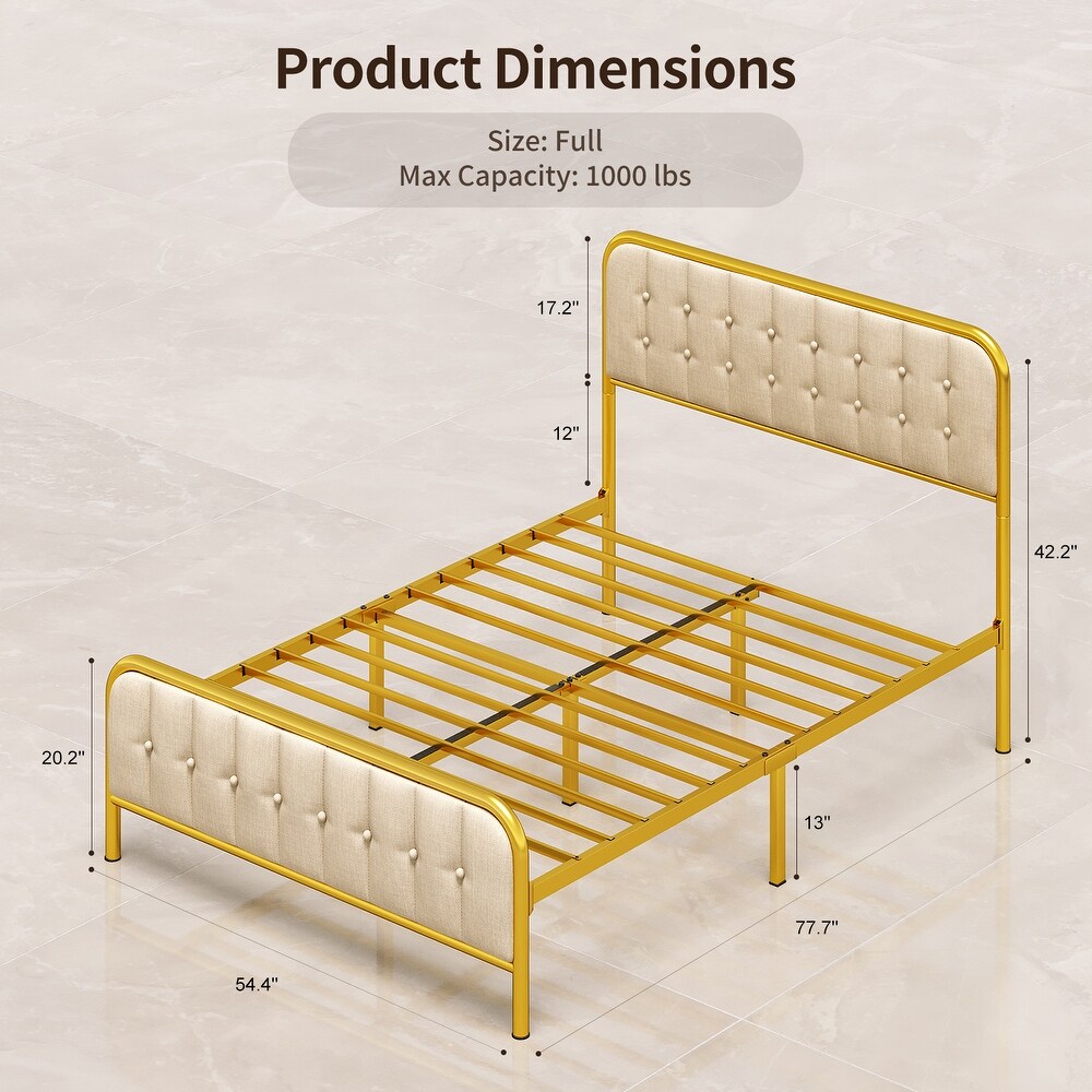 Platform Bed Frame Full/ Queen Size with Headboard