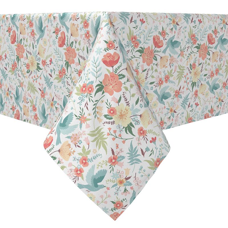 Square Tablecloth， 100% Cotton， 60x60， Summer Style Floral