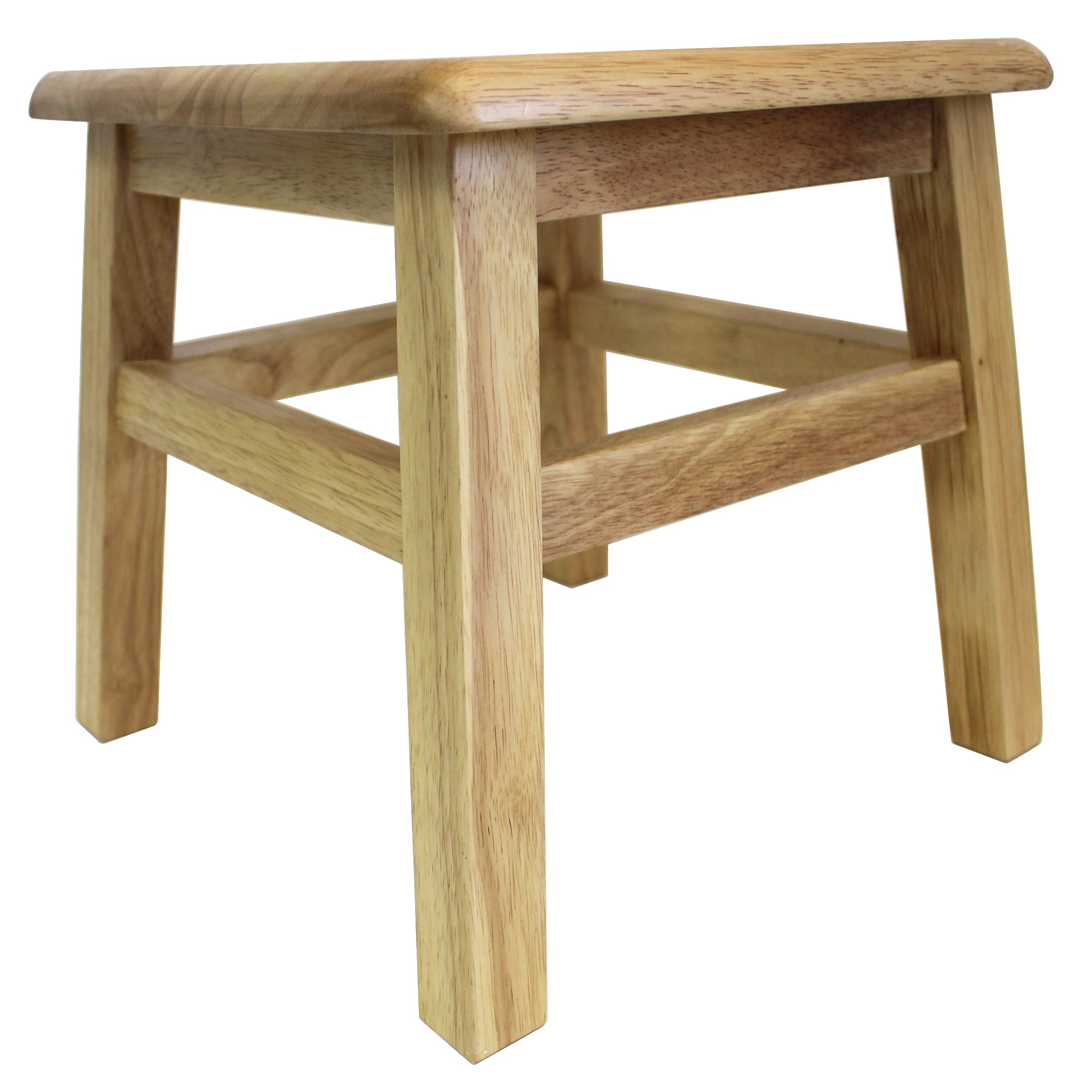 eHemco Solid Hardwood Wooden Step Stool for Adults and Kids， 12.25 Inches Height， Natural