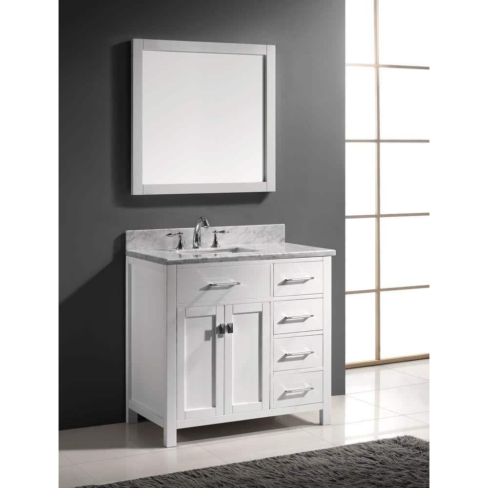 Virtu USA Caroline Parkway 36 in W Bath Vanity Cabinet Only in White