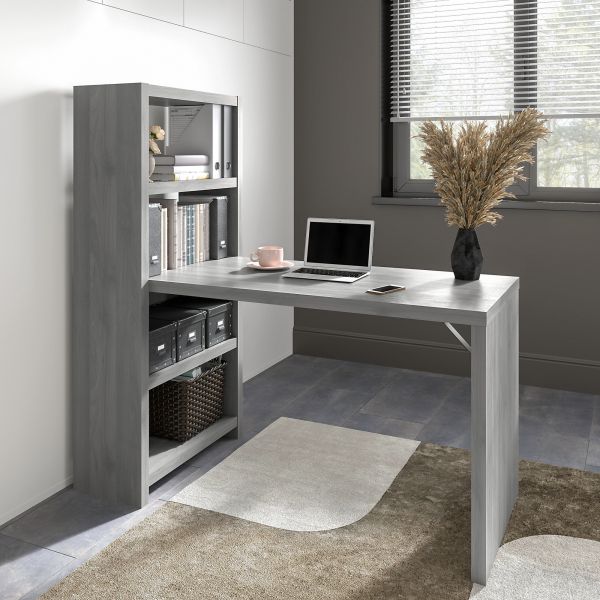 Office by kathy ireland Echo 56W Bookcase Desk in Modern Gray