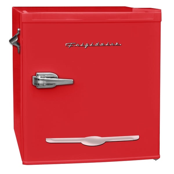 1.6 Cu Ft. Retro Compact Refrigerator with Side Bottle Opener， Red