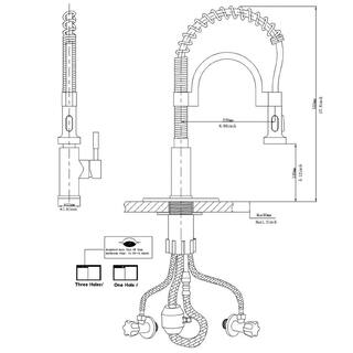 BWE Single-Handle Pull-Down Sprayer 2 Spray High Arc Kitchen Faucet in Brushed Nickel A-94004-N