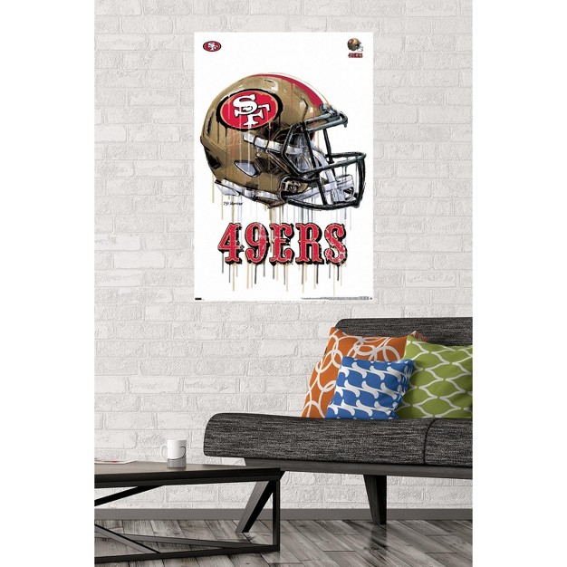 Trends International Nfl San Francisco 49ers Drip Helmet 20 Unframed Wall Poster Prints