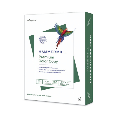 Hammermill Premium Color Copy Print Paper， 100 Bright， 32lb， 8.5 x 11， Photo White， 500/Ream (102630)