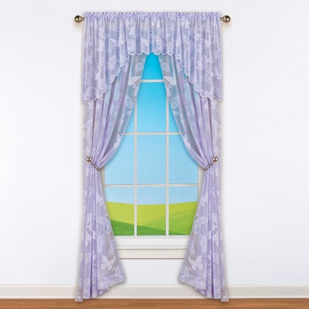 Collections Etc Butterfly Lace Drapes