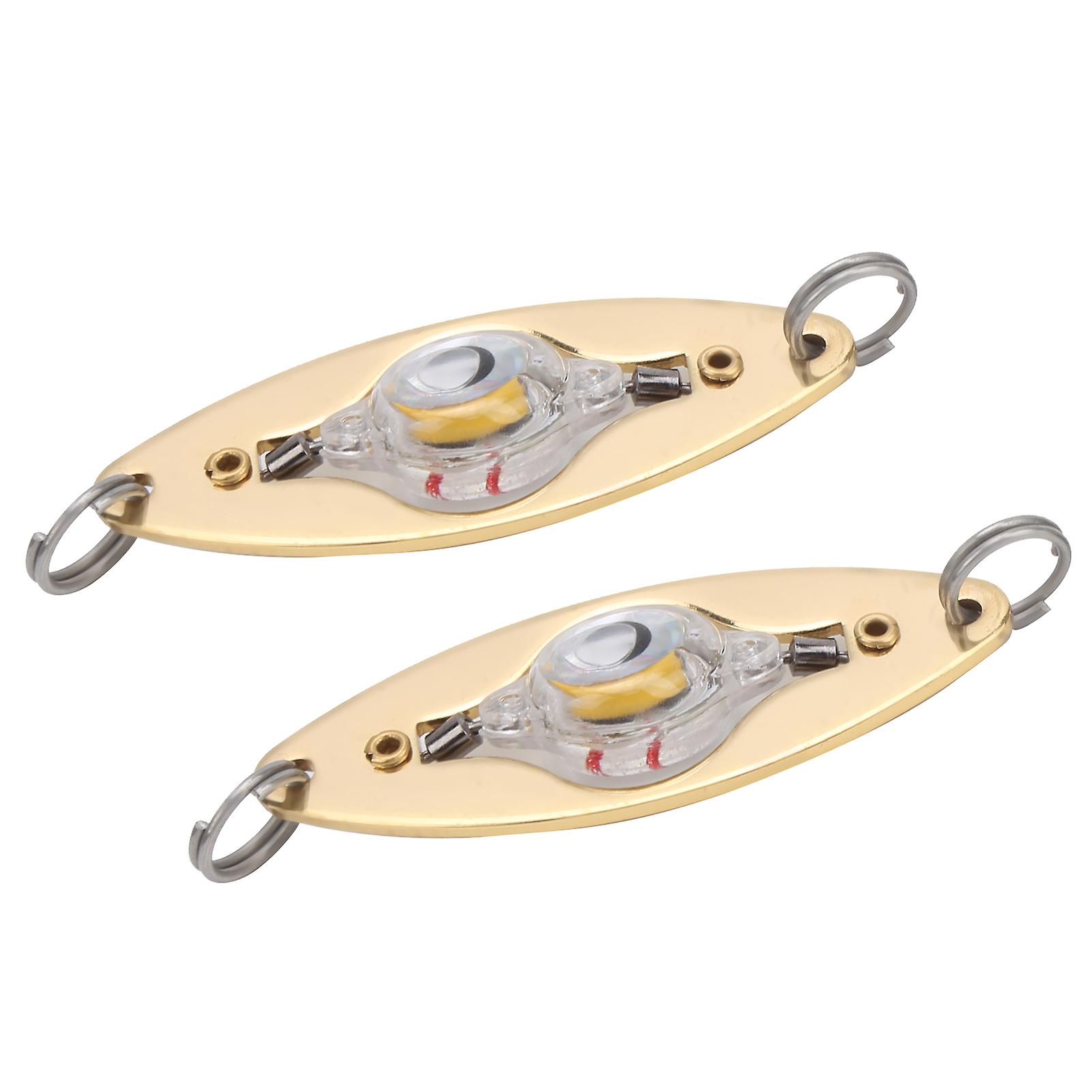 2pcs Fishing Led Lure Light Eye Shape Colorful Flashing Light Bait Underwater Lure Lamp