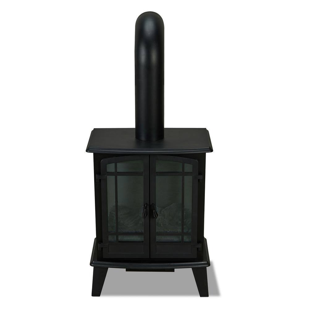 Real Flame Foster 25 in. Freestanding Iron Electric Fireplace in Black 5020E-BK