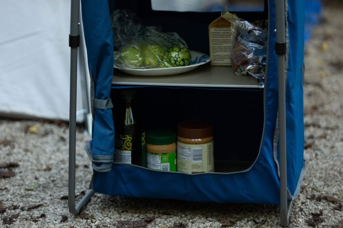 Ozark Trail 3-Shelf Collapsible Cabinet with Table Top, Blue, 23" L x 19"  W