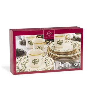 Lenox Holiday 12-Piece Traditional Ivory Bone China Dinnerware Set (Service for 4) 6122048