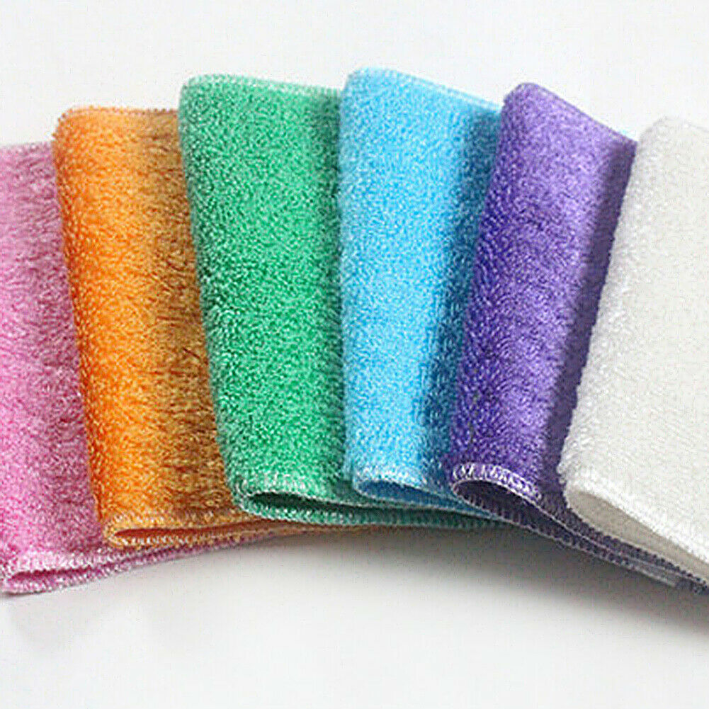 12-24 Pack Dish Cloth Bamboo Fiber Washing Towel Kitchen Cleaning Wiping Rags