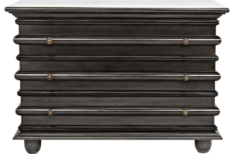 Chest of Drawers ASCONA Small Pale Mahogany 3  Drawer   Traditional   Accent Chests And Cabinets   by EuroLuxHome  Houzz