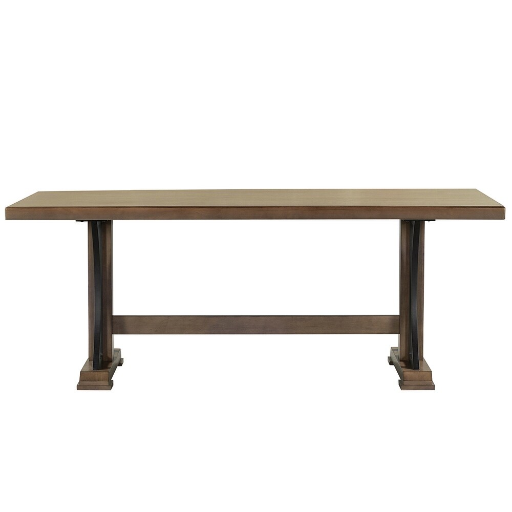 Retro Style Dining Table  Wood Rectangular Table  Seats up to 8