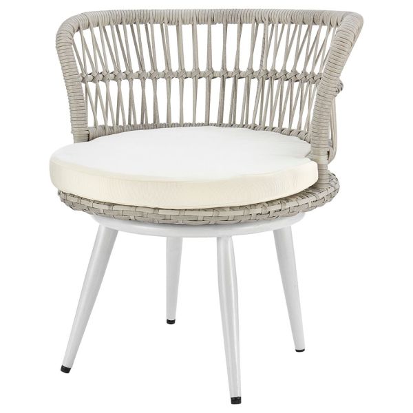 Monaco Patio 2- Person Seating Group with End Table with Cream Cushions