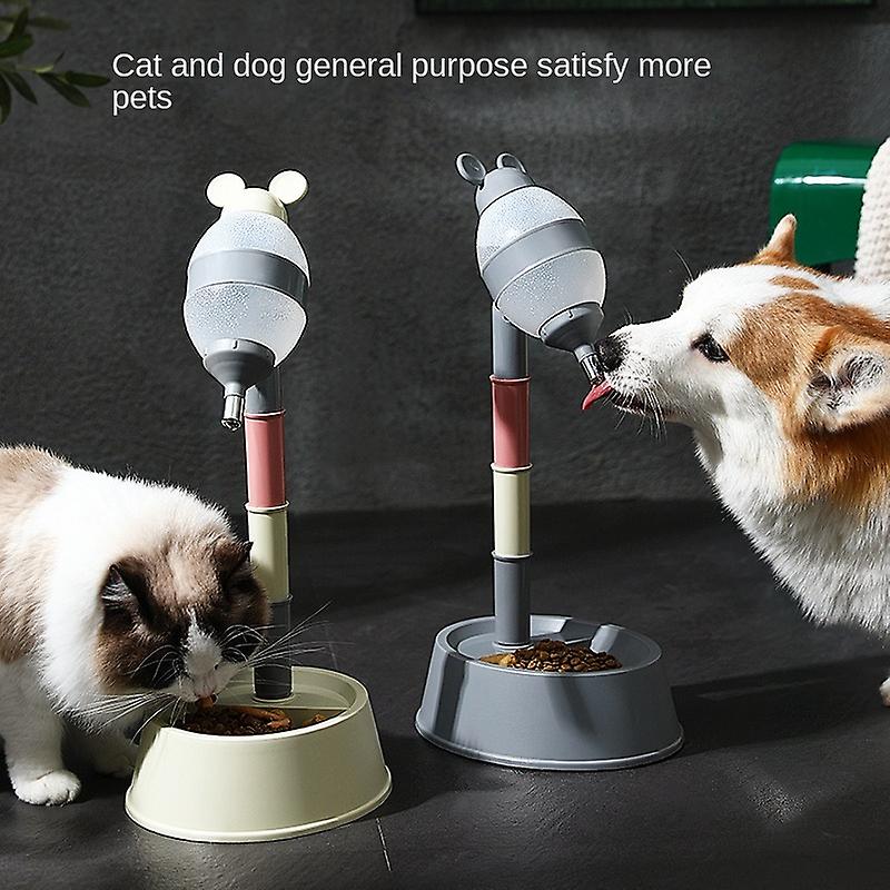 2 In 1 Cat Feeder，adjustable Dog Food Feeder and Water Dispenser，pet Food Water Dish 2.2l Food And 528ml Waterer