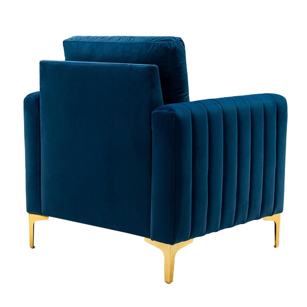 Ganymedes Contemporary Velvet Accent Arm Chair with Golden Legs by HULALA HOME