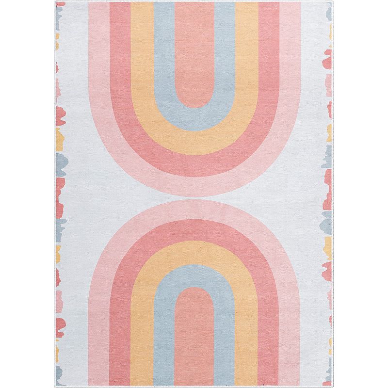 Well Woven Kids Crescent Rainbow Modern Area Rug