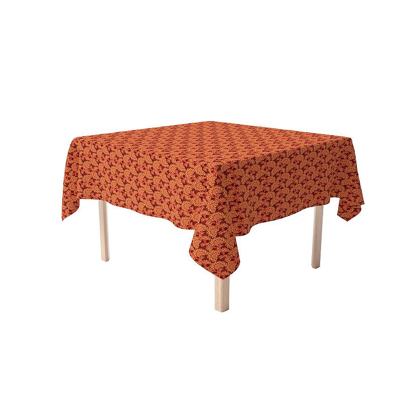 Square Tablecloth， 100% Cotton， 52x52， Floral 170