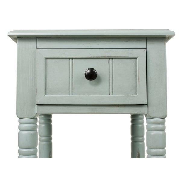 Simplify One Drawer Accent Table， Green