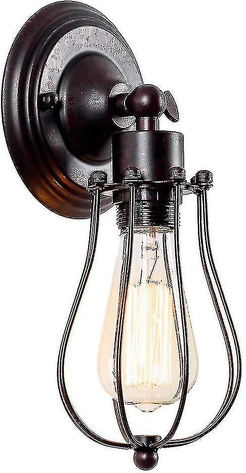 Industrial Wall Sconce Vintage Lighting Adjustable Rustic Wire Wall Sconce Metal Cage Wall Sconce Edison Style Lamp Antique Porch Light (bulb Not Incl