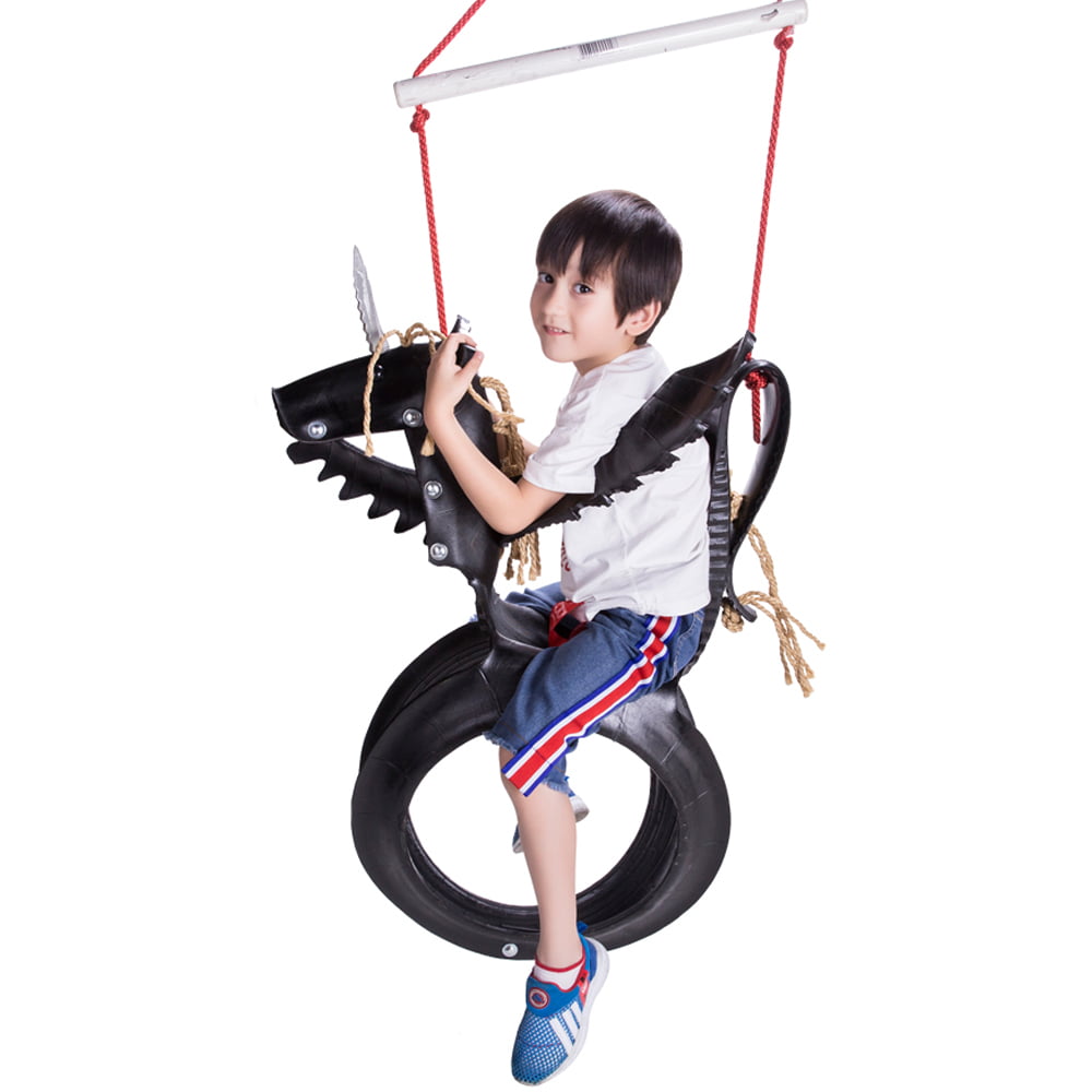 Sparkling Line SL001501 Unicorn Tire Swing- Black