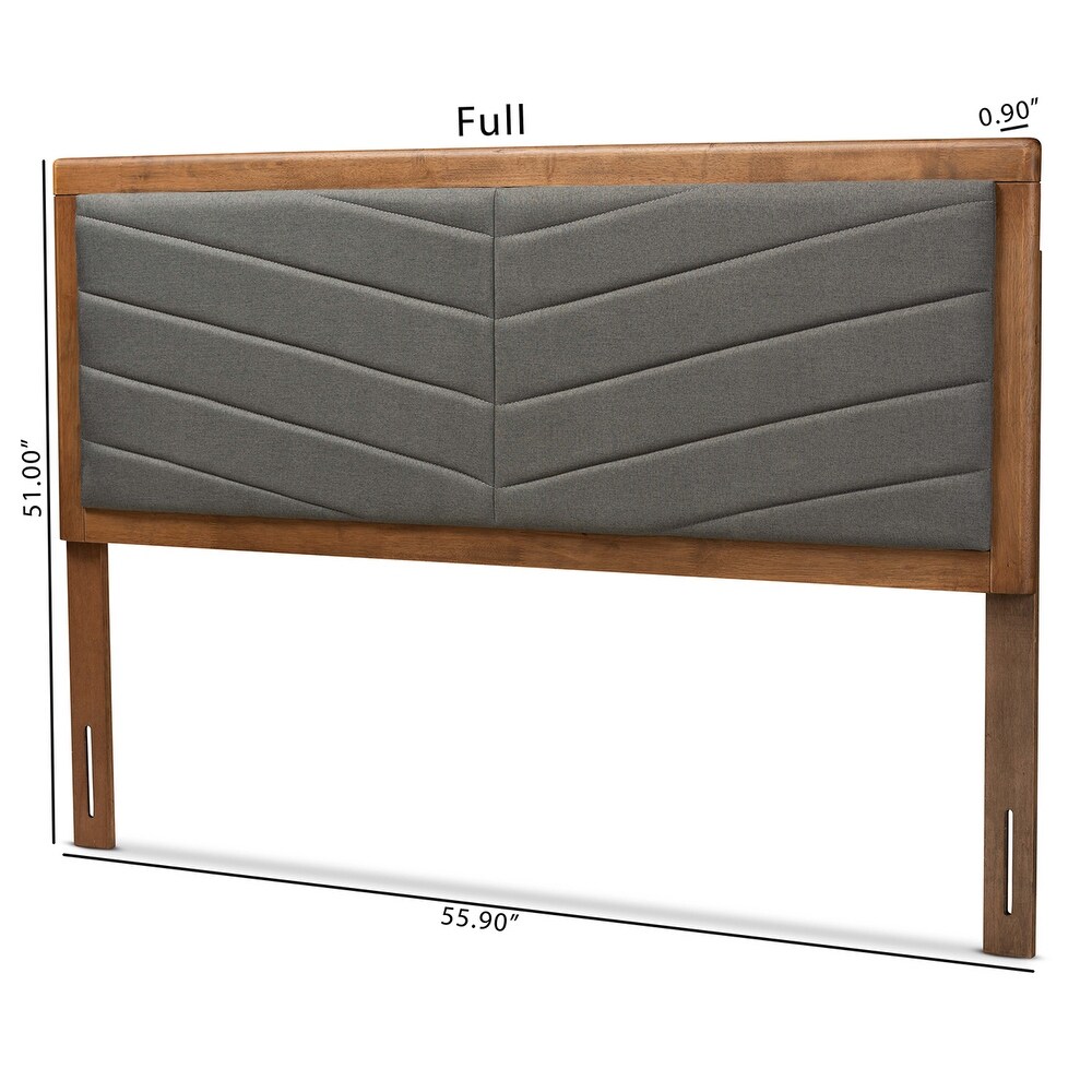 Iden Modern and Contemporary Wood Headboard Dark Grey