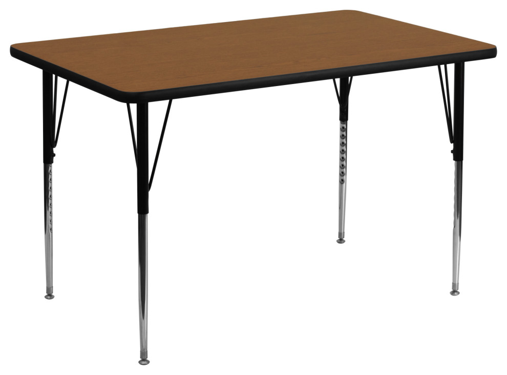 Roseto FFIF19419 72 quotW Steel Framed Wood Top Adjustable Activity   Side Tables And End Tables   by Buildcom  Houzz