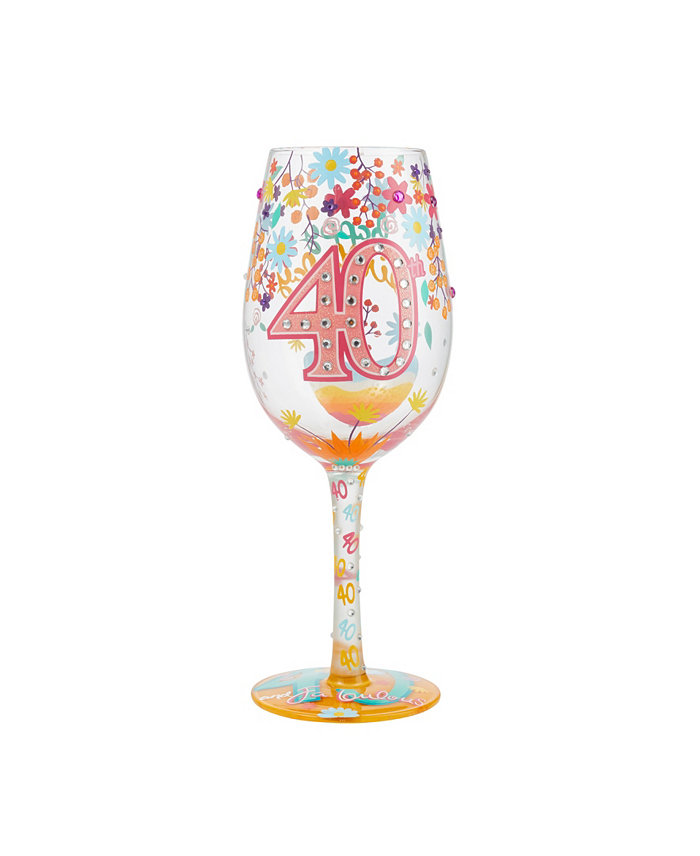 Enesco Lolita Happy 40th Birthday Wine Glass 16 oz