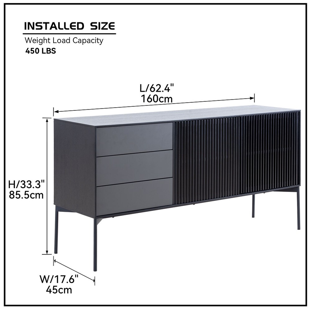 Sideboard Cabinet Buffet with 3 Drawers