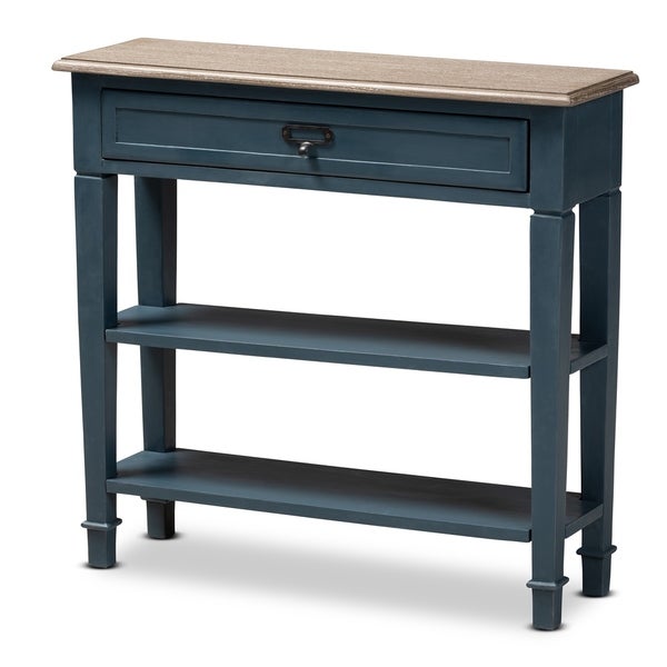 Baxton Studio French Country Blue Spruce Fiinished Wood Accent Console Table